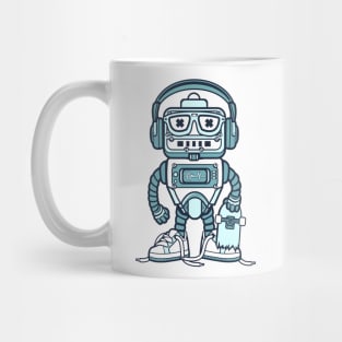 Retro Robot with Skateboard Mug